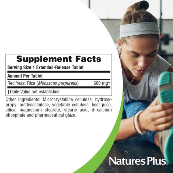 Suplemento vegetariano sin gluten arroz de levadura roja Natures Plus