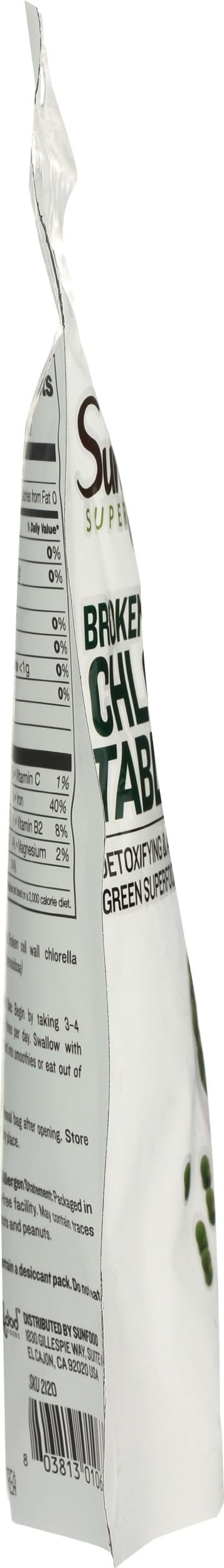 Detalles ingredientes tabletas clorella Sunfood