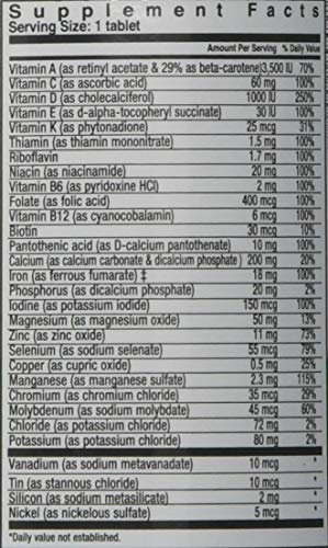 Detalles paquete Windmill Milltrium vitaminas 100 tabletas