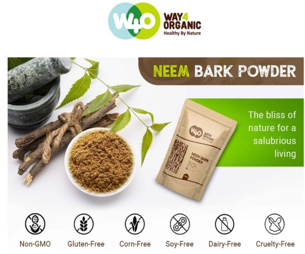 Detalle del polvo de corteza de neem de alta calidad