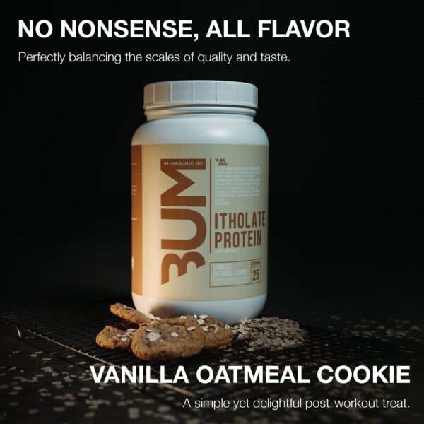 Detalles del polvo de proteína RAW Whey sabor vainilla galleta