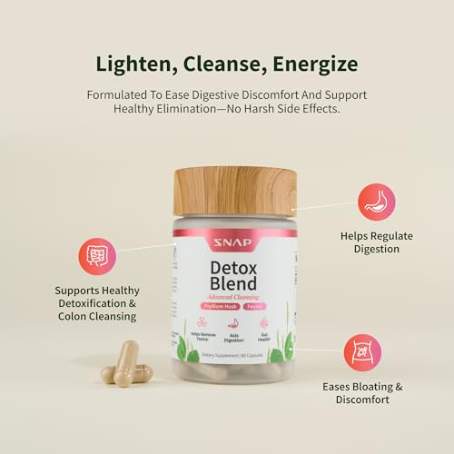 Detox avanzado Snap Supplements con ingredientes naturales para cuerpo limpio