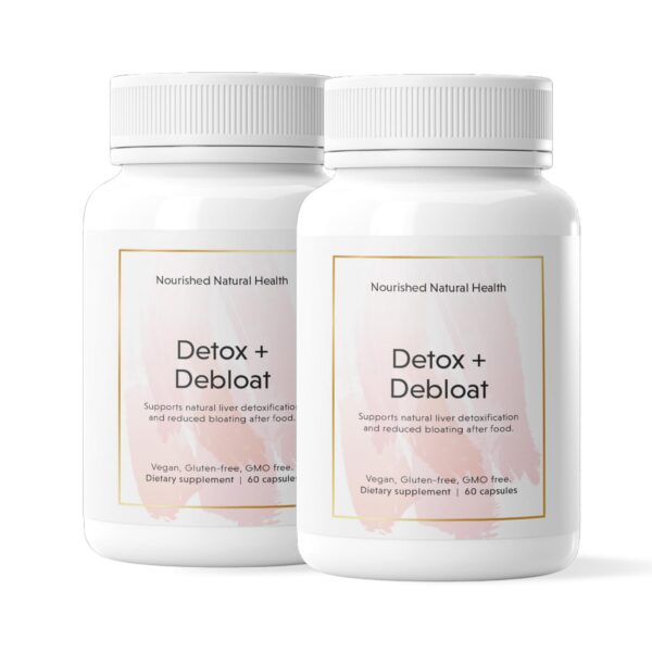 Frasco de cápsulas Detox vegano para mujeres con cardo mariano y diente de león