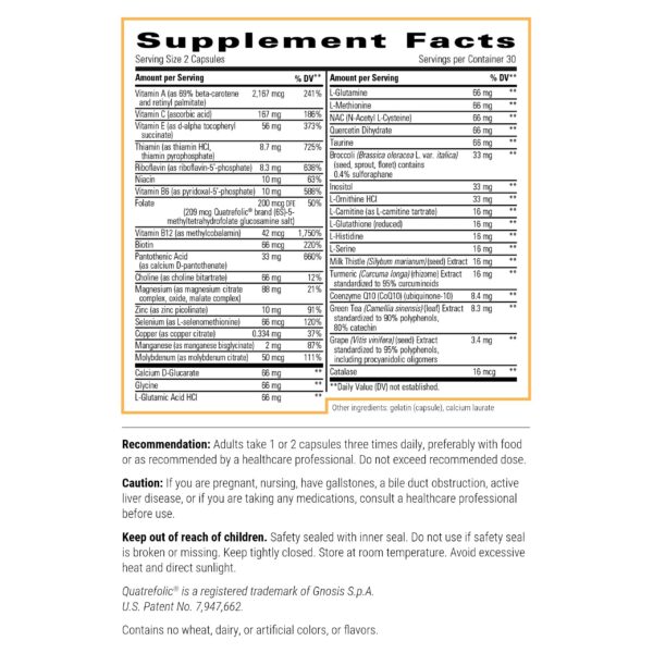Version 1.0.0 Detoxication Factors etiqueta frontal del suplemento