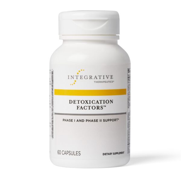 Version 1.0.0 Detoxication Factors suplemento funciones hepáticas botella