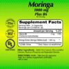 Detrás botella ALFA VITAMINS moringa b6.