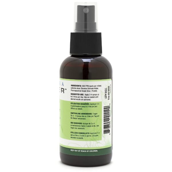 Detrás envase Ultra Silver plata coloidal con información