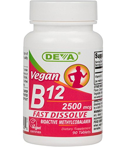 Deva Nutrition B12 tabletas veganas sublinguales 2500 mcg 90 unidades
