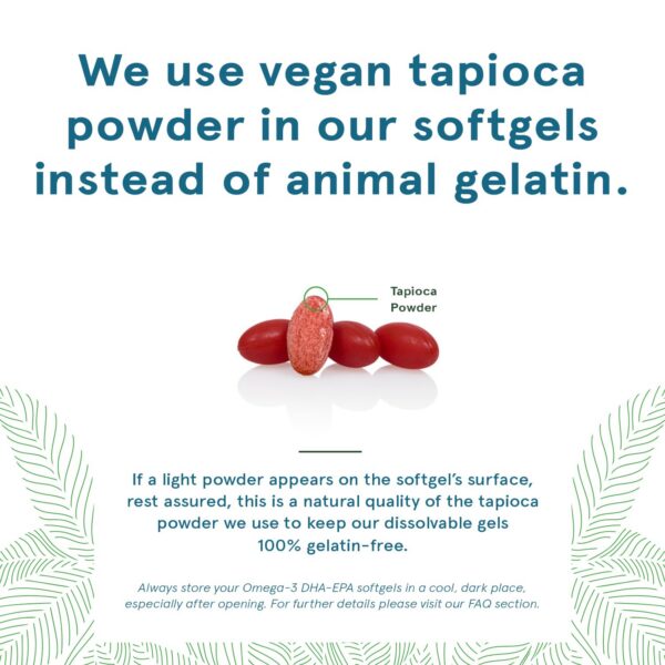 Cápsulas DEVA Omega-3 DHA veganas presentadas en mano