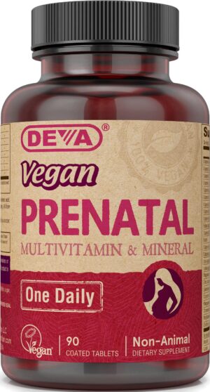 DEVA suplemento prenatal vegano vitaminas y minerales 90 tabletas