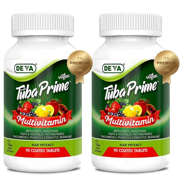 DEVA Tuba Prime multivitamínico vegano botella con 90 tabletas