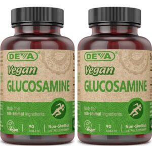 Frasco de glucosamina vegana DEVA 90 tabletas pack de 2
