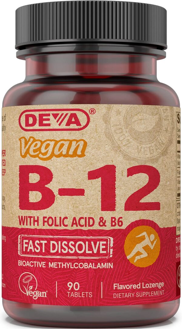 DEVA vitamin b12 vegana frente del paquete 90 tabletas