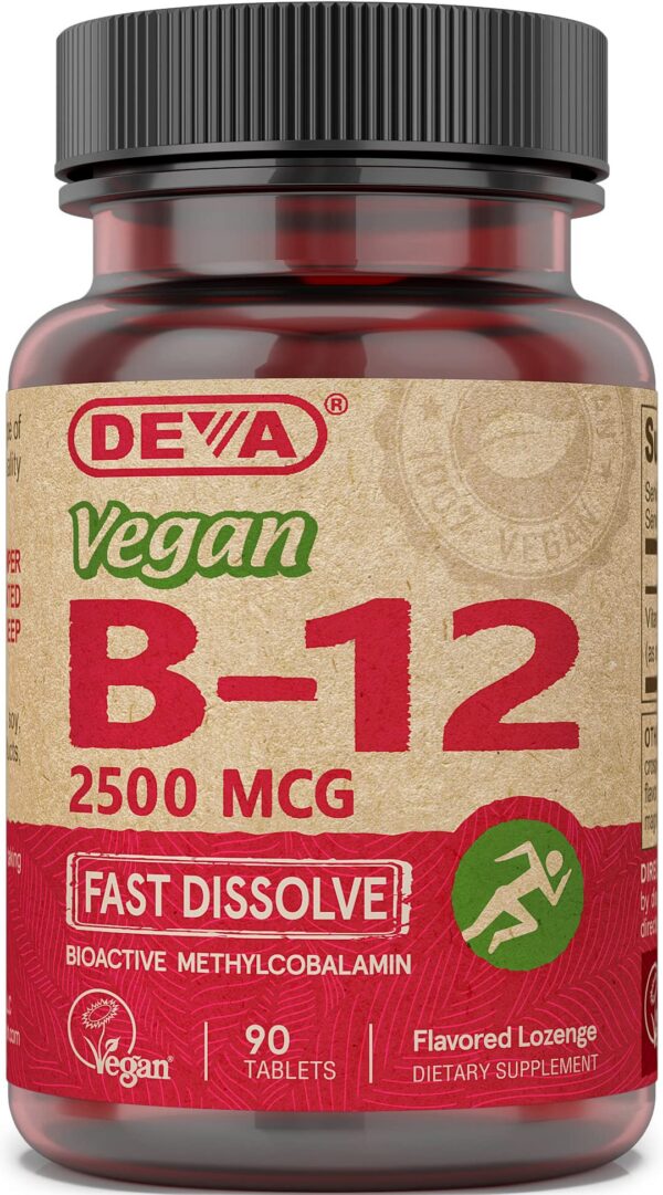 DEVA vitamina B12 vegana sublingual botella 90 tabletas