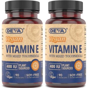 DEVA Vitamina E 400 UI cápsulas vegetarianas sin soya