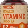 Deva vitaminas veganas vitamina d 800 ui caja frontal