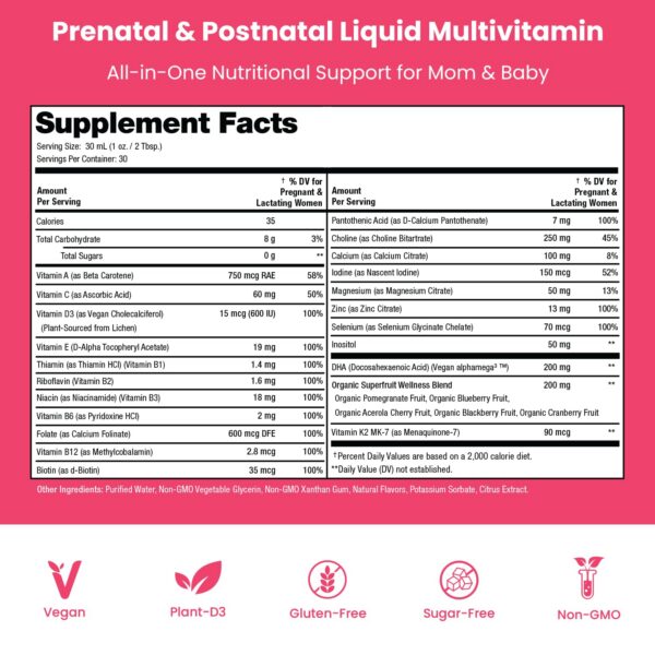 Frasco de Multivitamínico Prenatal Líquido