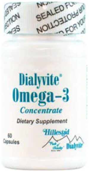 Frasco de Dialyvite Omega-3 Concentrate 60 gelcaps