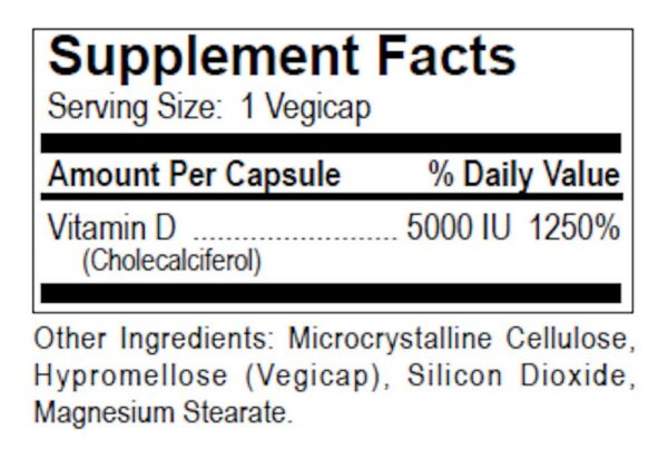 Cápsulas de Vitamina D 5000 UI