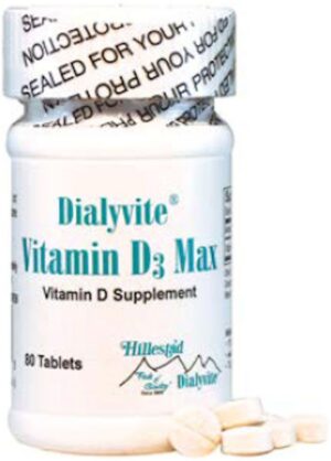 Dialyvite Vitamina D3 Max frasco y etiqueta