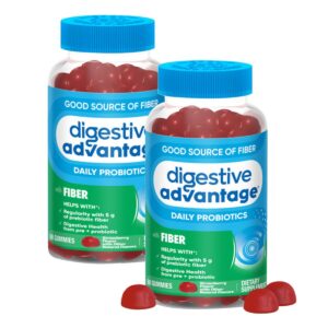 Version 1.0.0 Digestive Advantage gomitas fibra prebiótica sabor fresa paquete