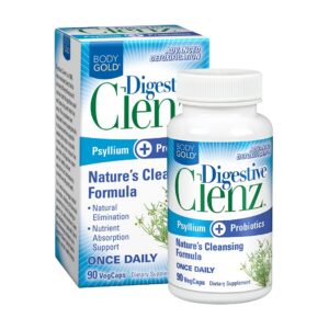 Botella Digestive Clenz con cápsulas vegetales para detox