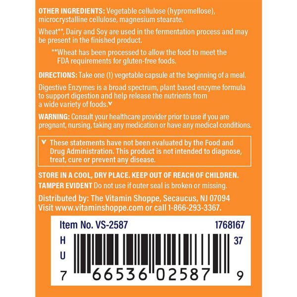Botella con cápsulas vegetales Digestive Enzymes