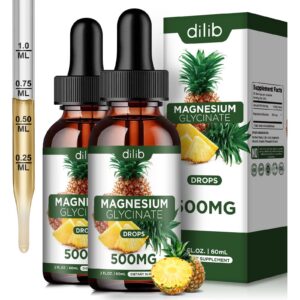 Frente del frasco de gotas de magnesio glicinato