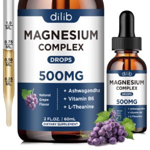 Gotas de magnesio glicinato en frasco 2 oz sabor uva