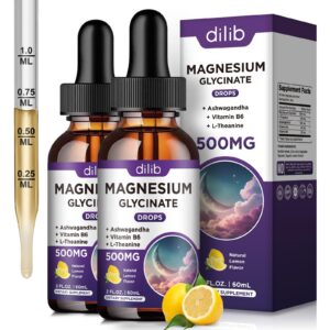 Frasco de gotas de magnesio glicinato 500 mg