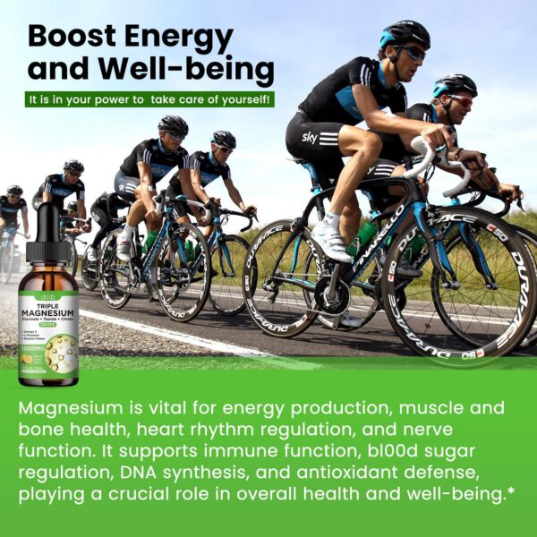 Frasco de magnesio líquido con ingredientes