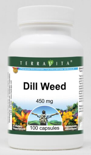 Dill Weed 450 mg Terravita botella 100 cápsulas paquete 3