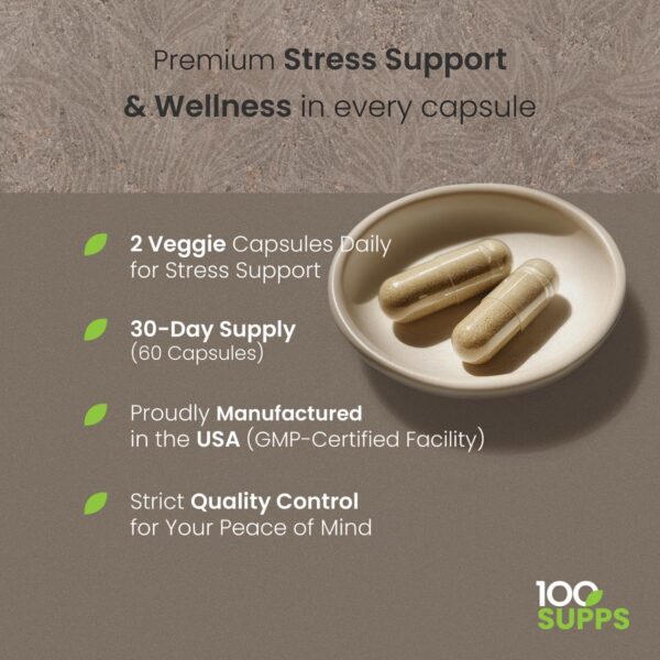 Diseño envase Ashwagandha 100 Supps con ingredientes naturales