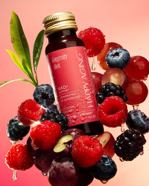 Disparos de Longevidad Líquida NAD+ Happy Aging, 30 semanas