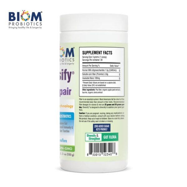 Diversify suplemento prebiótico sin gluten vegan friendly