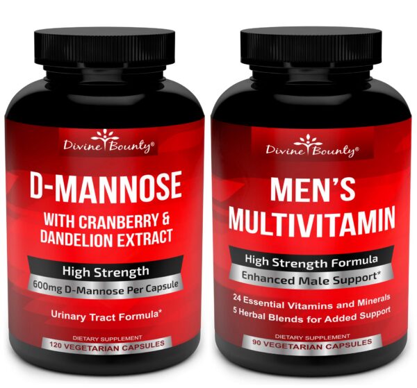 Frente del envase Divine Bounty D-Mannose cápsulas