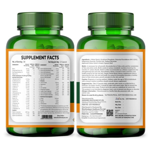 Version 1.0.0 Frasco Divya Biotina cápsulas