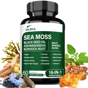 DLNIA suplemento musgo marino cápsulas orgánicas 16 en 1