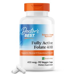 Frente de etiqueta Doctor's Best Folato Quatrefolic