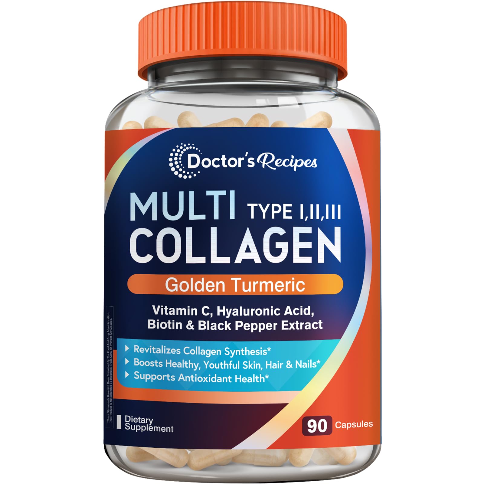 Doctor's Recipes Multiple Collagen with Turmeric, Vitamin C, Biotin, Hyaluronic Acid & Black Pepper