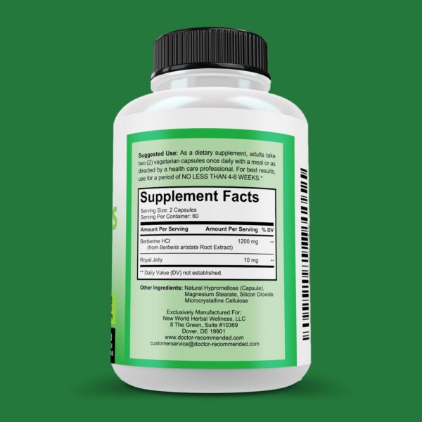 Etiqueta del producto Berberine Plus 1200 mg