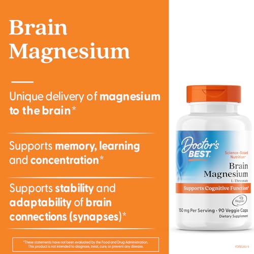 Cápsulas vegetales de Doctor's BEST Brain Magnesium