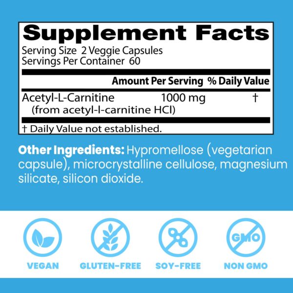 Cápsulas vegetales Acetyl-L-Carnitine