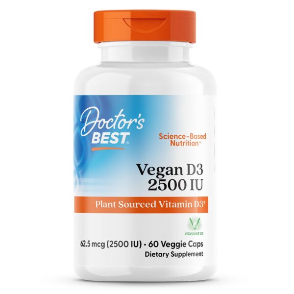 Doctors Best cápsulas vegetales vitamina d3 vegana botella