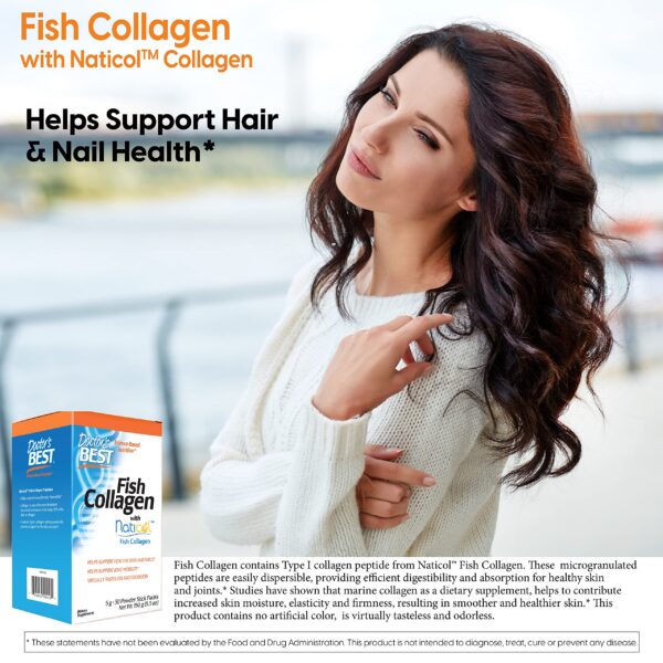 Envase lateral del Doctor's BEST Fish Collagen con Naticol