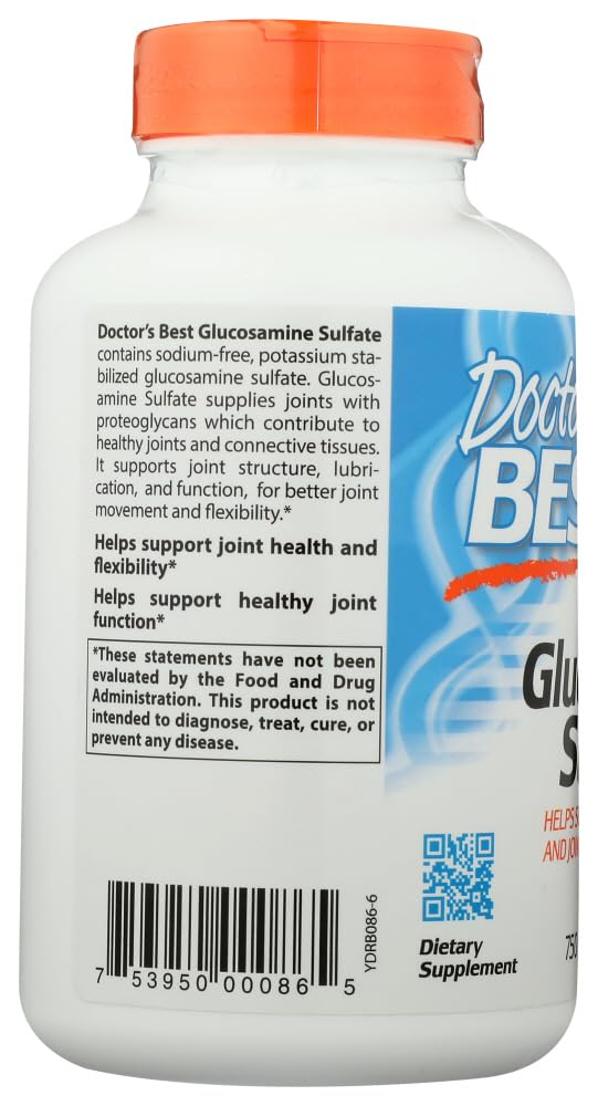 Doctor's BEST Glucosamina 750 mg etiqueta lateral