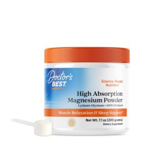 Version 1.0.0 Doctor's BEST magnesium polvo blanco frasco