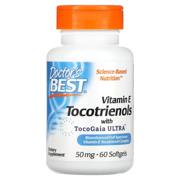 Botella Doctor's Best vitamina E tocotrienoles 60 cápsulas