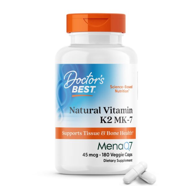 Version 1.0.0 Doctor's Best Vitamina K2 MK-7 botella frontal 180 cápsulas