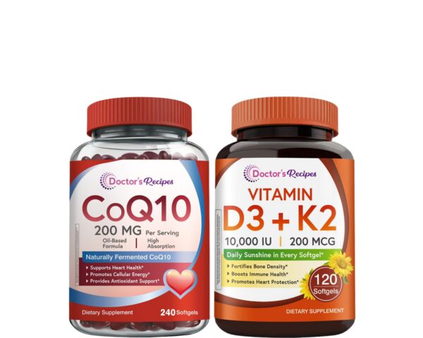Version 1.0.0 Doctors Recipes CoQ10 y D3 K2 softgels frente